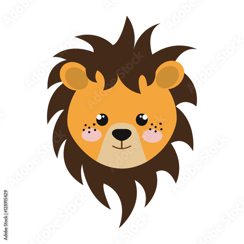 Fototapeta Naklejka Na Ścianę i Meble -  cute little lion animal character vector illustration design