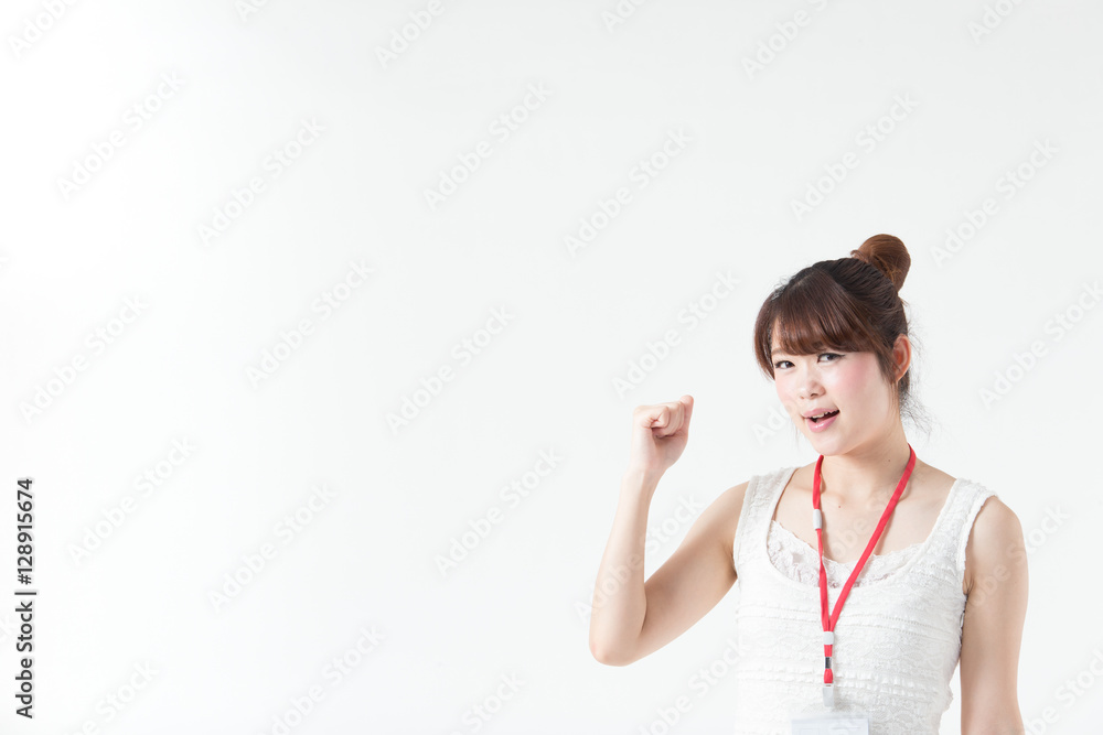 Fototapeta premium 派遣社員・白バック