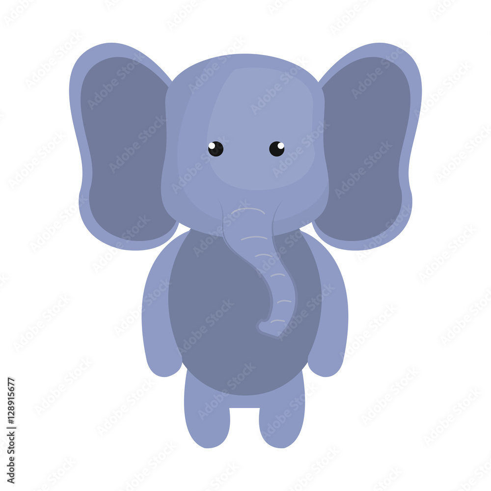 Fototapeta premium cute little elephant animal character vector illustration design