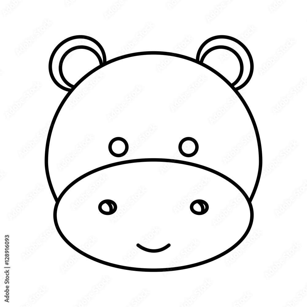 cute little hippo animal character vector illustration design cute little hippo animal character vector illustration design