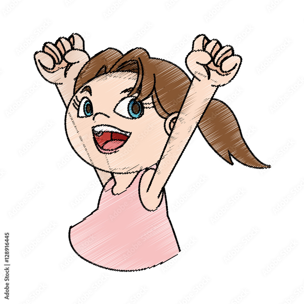 Girl cartoon icon. Kid childhood little and people theme. Isolated design. Vector illustration Girl cartoon icon. Kid childhood little and people theme. Isolated design. Vector illustration