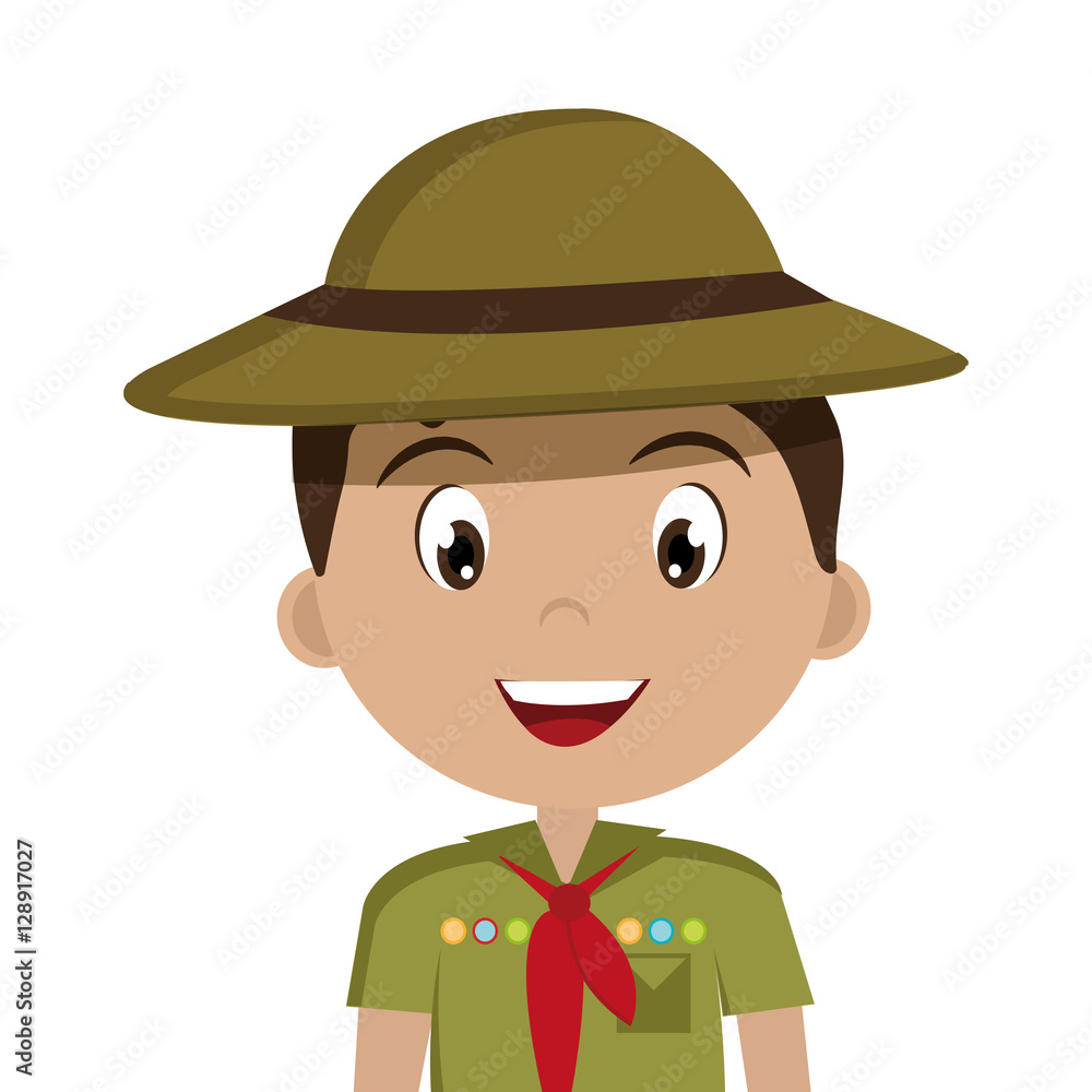 little scout character icon vector illustration design
