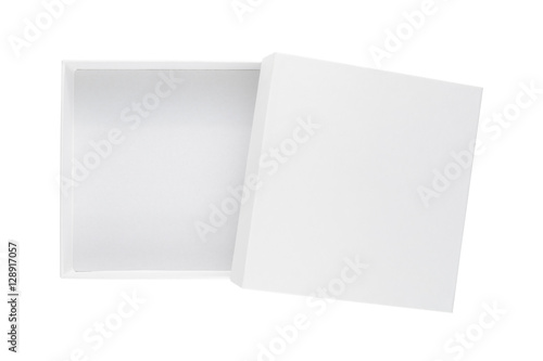 White box with cover isolated on white background