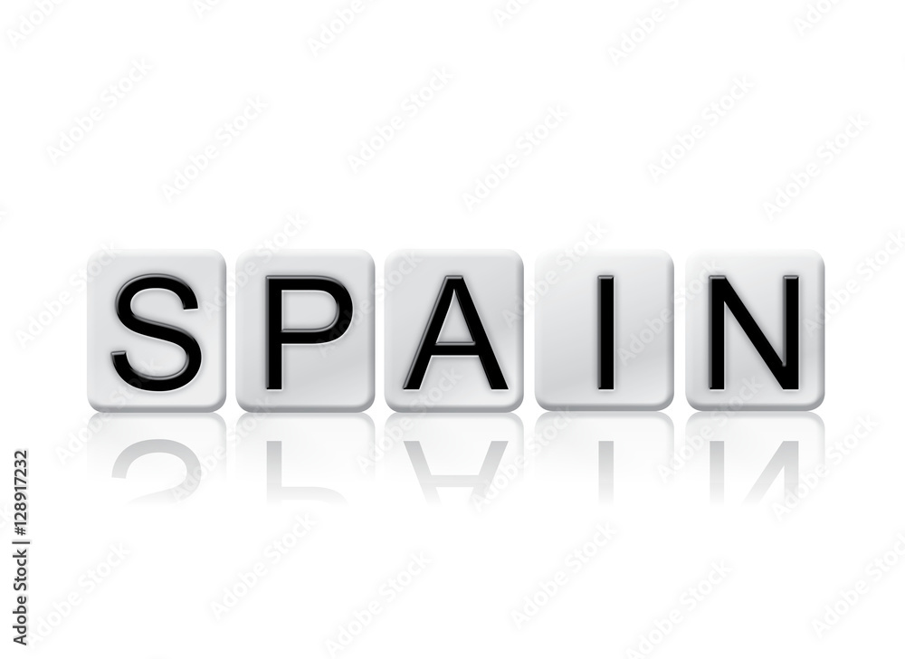 Spain Isolated Tiled Letters Concept and Theme Spain Isolated Tiled Letters Concept and Theme