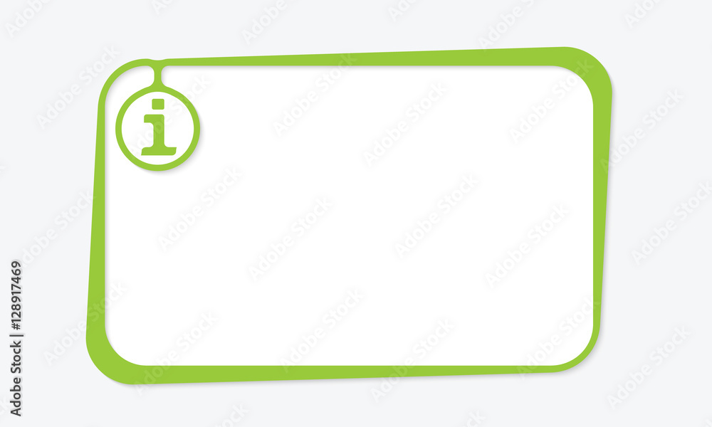 Text box for fill your text and info symbol Text box for fill your text and info symbol