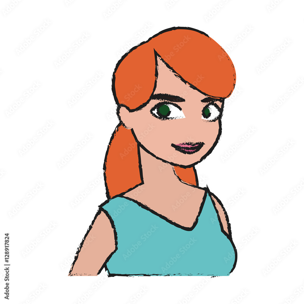 Woman cartoon icon. Girl female avatar person people and human theme. Isolated design. Vector illustration Woman cartoon icon. Girl female avatar person people and human theme. Isolated design. Vector illustration