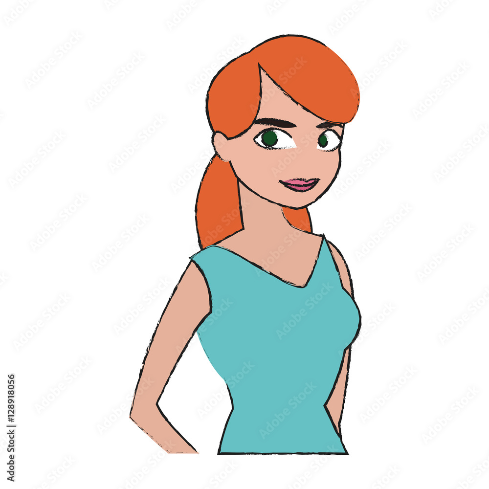 Woman cartoon icon. Girl female avatar person people and human theme. Isolated design. Vector illustration Woman cartoon icon. Girl female avatar person people and human theme. Isolated design. Vector illustration