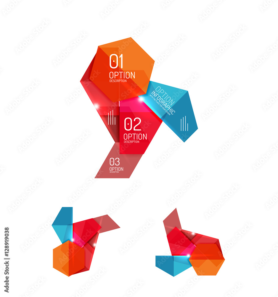 Abstract paper geometric infographic templates Abstract paper geometric infographic templates