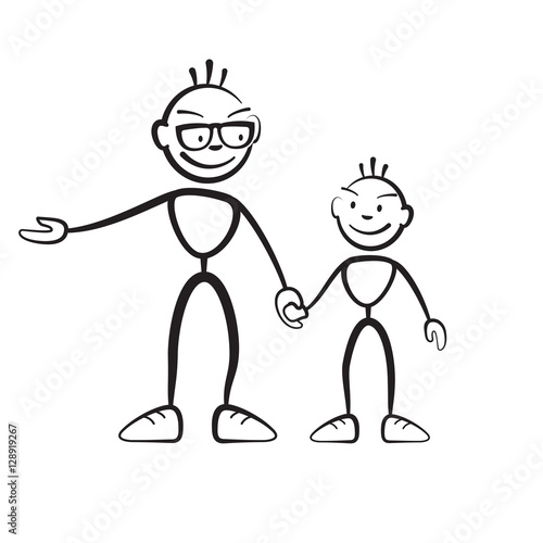 Strichmännchen Vater und Sohn Erklärung