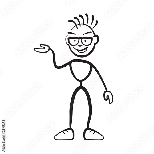 Strichmännchen Business Punk Begrüßung