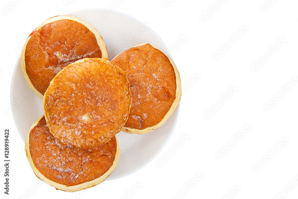 delicious appetizing Doughnuts with stuffed on plate delicious appetizing Doughnuts with stuffed on plate