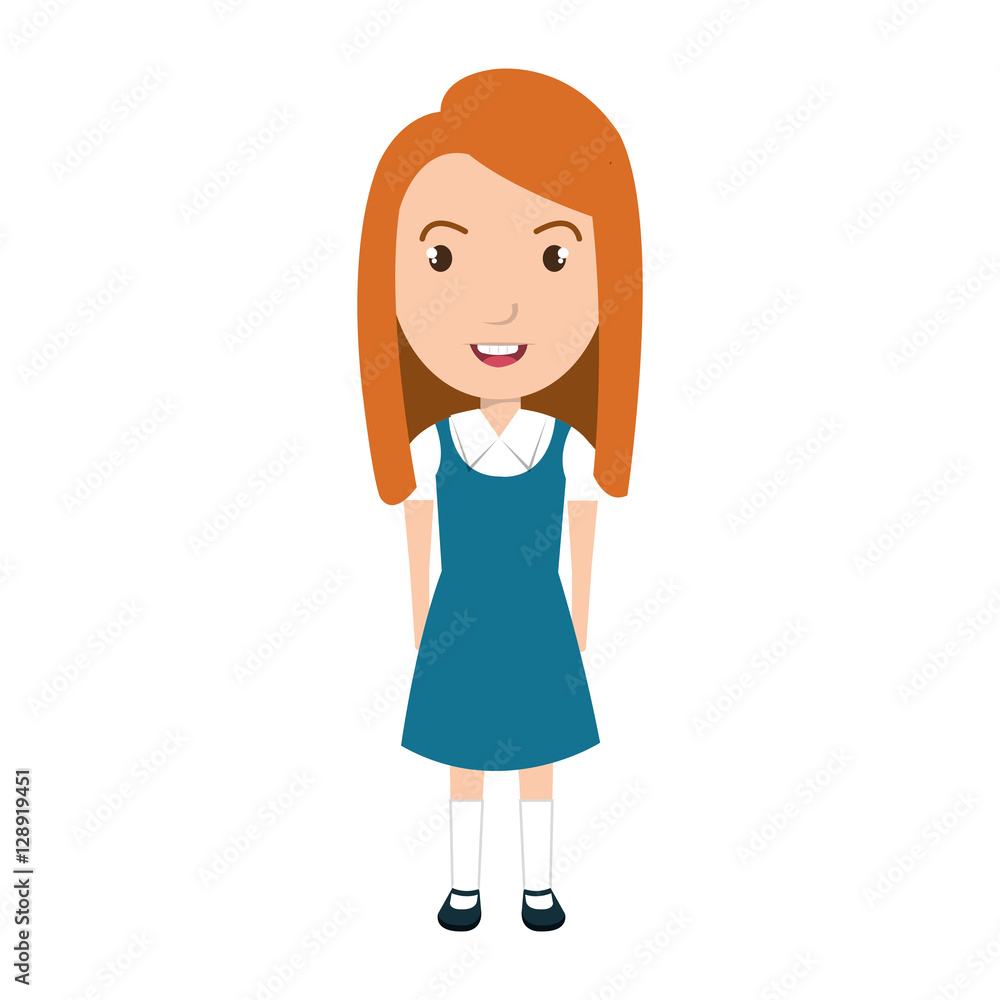 girl student character isolated icon vector illustration design