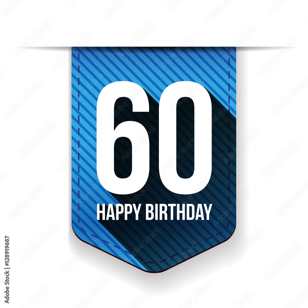 Sixty years happy birthday ribbon Sixty years happy birthday ribbon