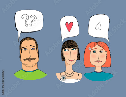 Feelings of three people