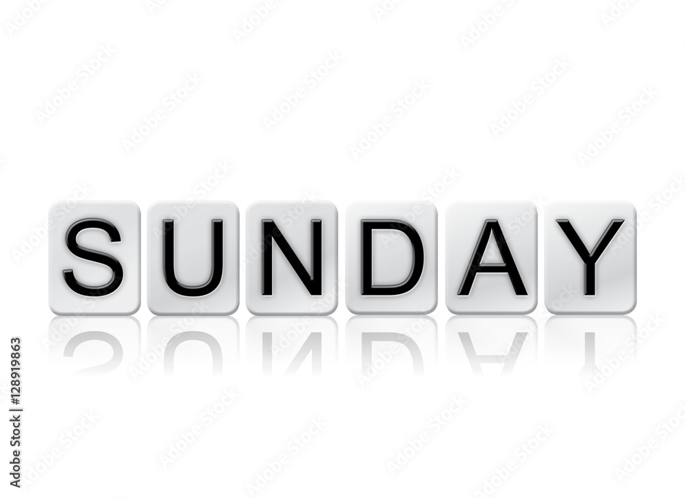 Sunday Isolated Tiled Letters Concept and Theme Sunday Isolated Tiled Letters Concept and Theme
