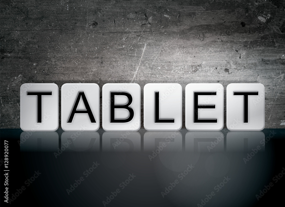 Tablet Tiled Letters Concept and Theme