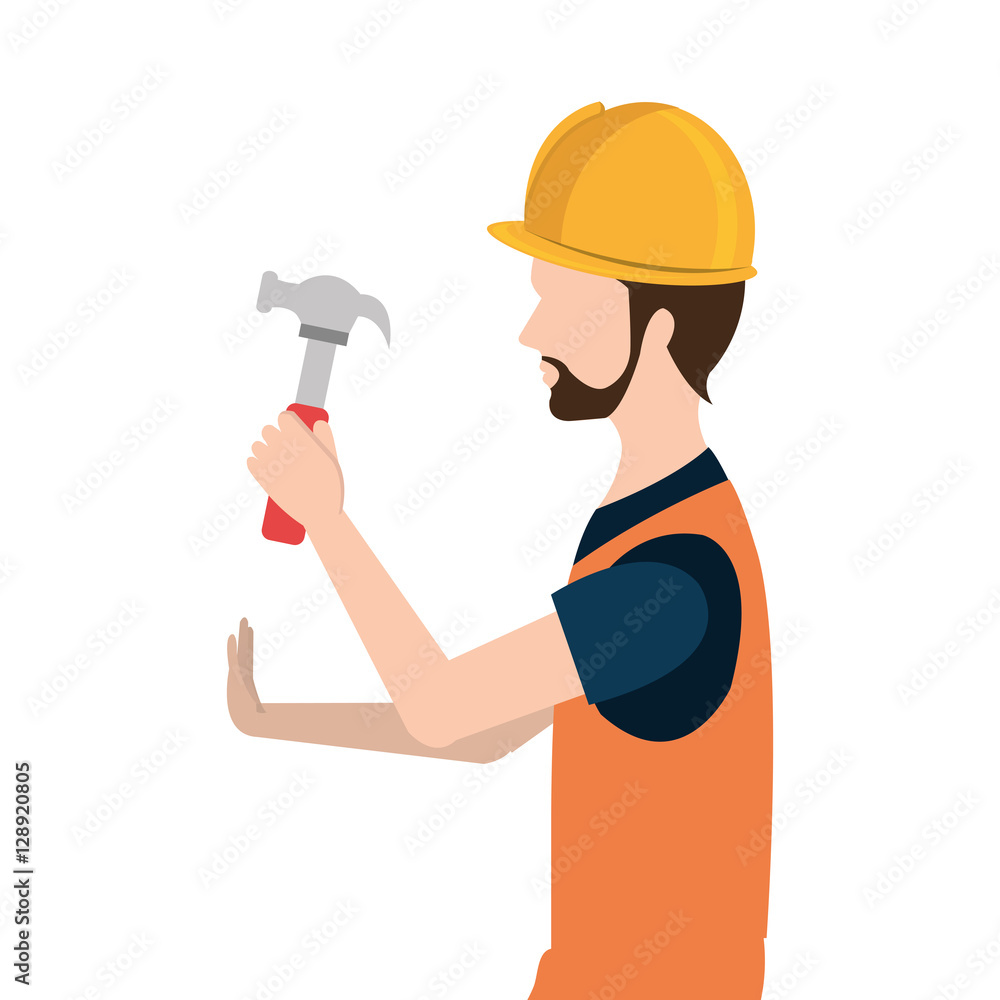 repairman character working icon vector illustration design