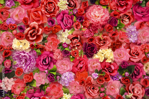 Wallpaper Mural bright background of flowers of roses Torontodigital.ca