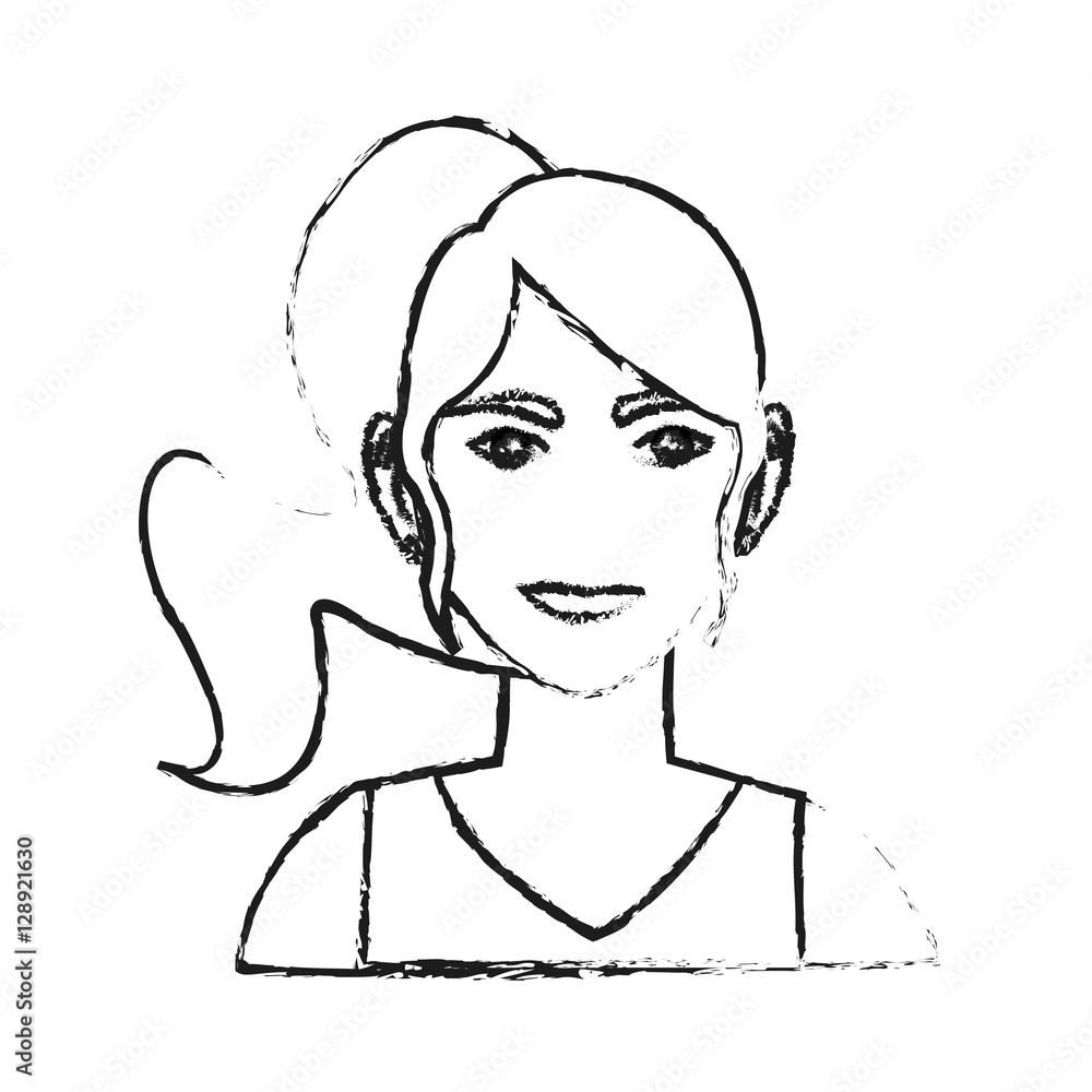 Woman cartoon icon. Girl female avatar person people and human theme. Isolated design. Vector illustration Woman cartoon icon. Girl female avatar person people and human theme. Isolated design. Vector illustration