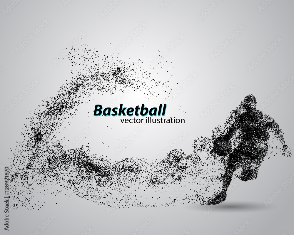 Fototapeta premium Basketball player from particles.