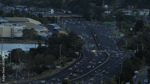 Time lapse of sunset on Highway 101 at Marin County, California photo