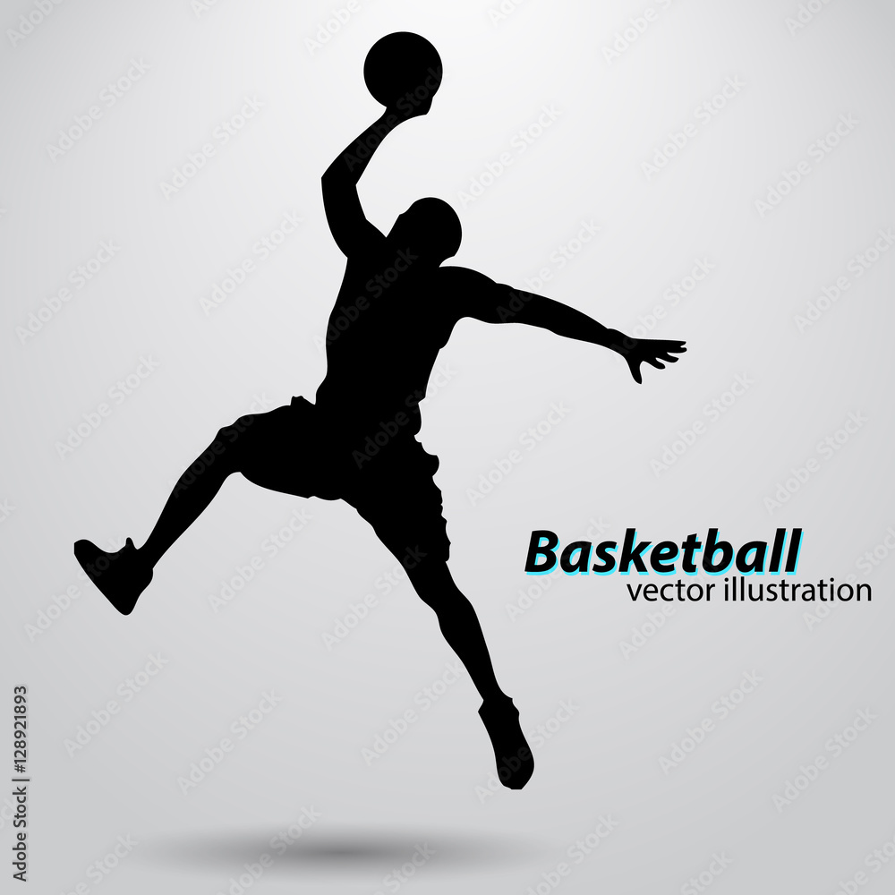 Fototapeta premium Silhouette of a basketball player.