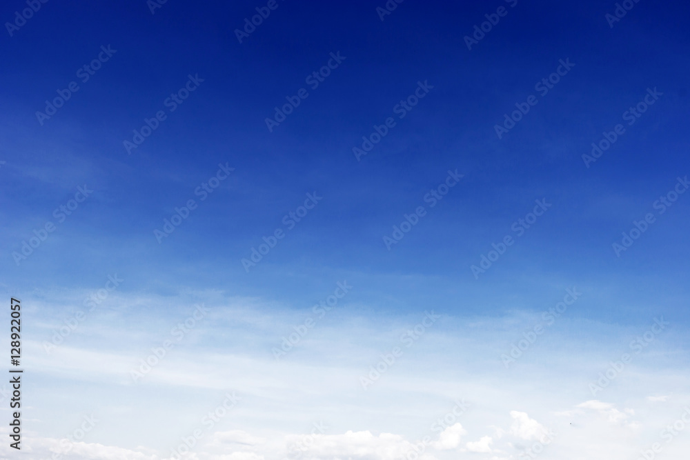 Naklejka Fantastic soft white clouds against blue sky background