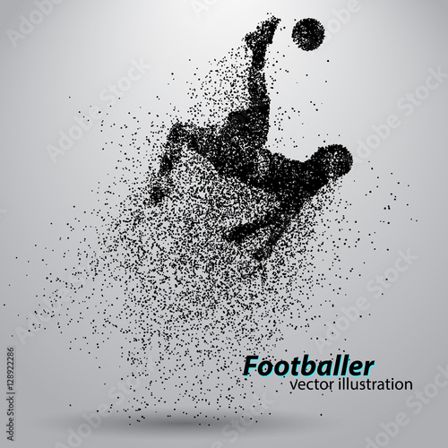 silhouette of a football player from particles