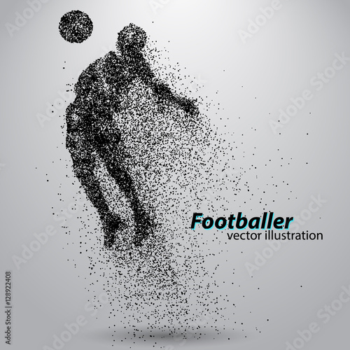 silhouette of a football player from particles
