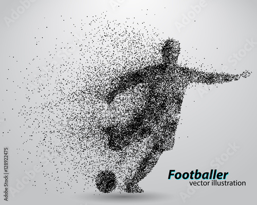 silhouette of a football player from particles