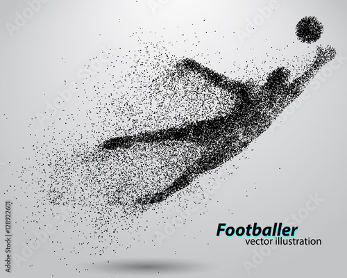 silhouette of a football player from particles