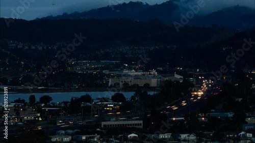 Time lapse of sunset on Highway 101 at Marin County, California