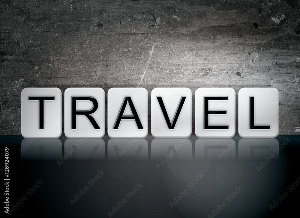 Travel Tiled Letters Concept and Theme