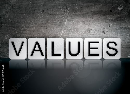 Values Tiled Letters Concept and Theme