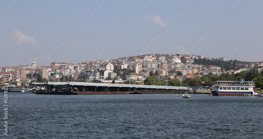 Old Galata Bridge in Golden Horn, Istanbul