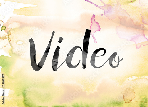 Video Colorful Watercolor and Ink Word Art