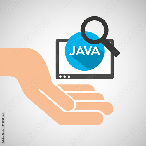 hand optimization technology java web vector illustration eps 10