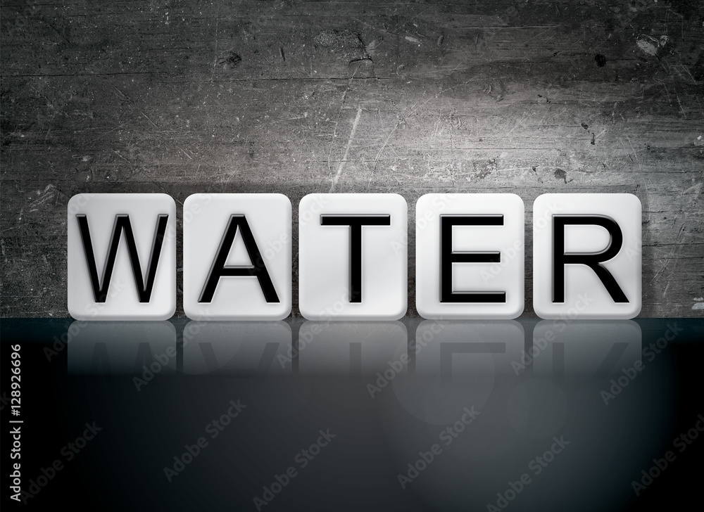 Water Tiled Letters Concept and Theme