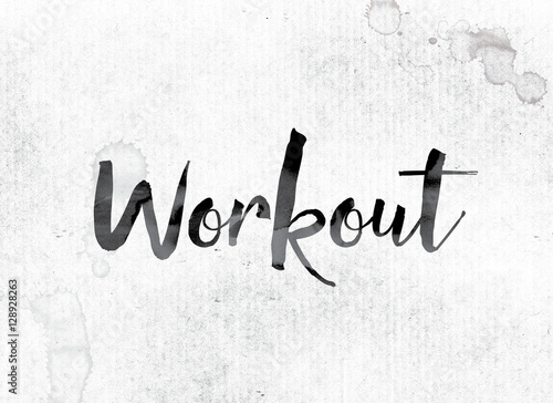 Valokuva Workout Concept Painted in Ink