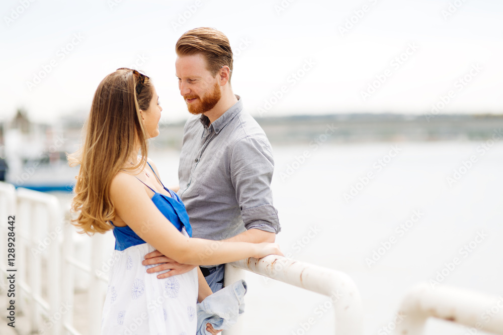 Couple in love about to kiss