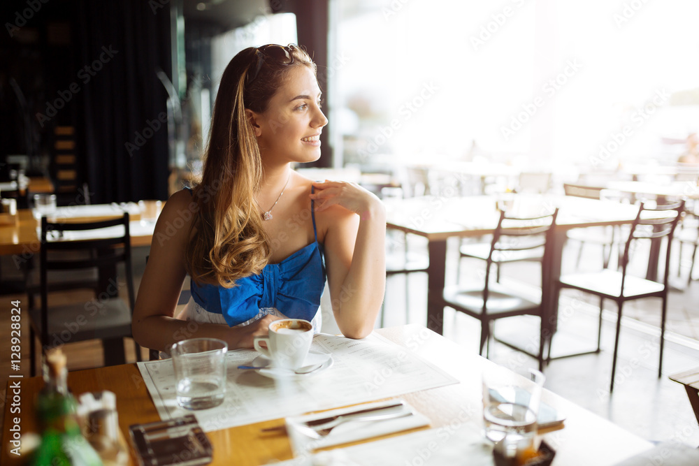 Beautiful woman enjoying her coffee Beautiful woman enjoying her coffee