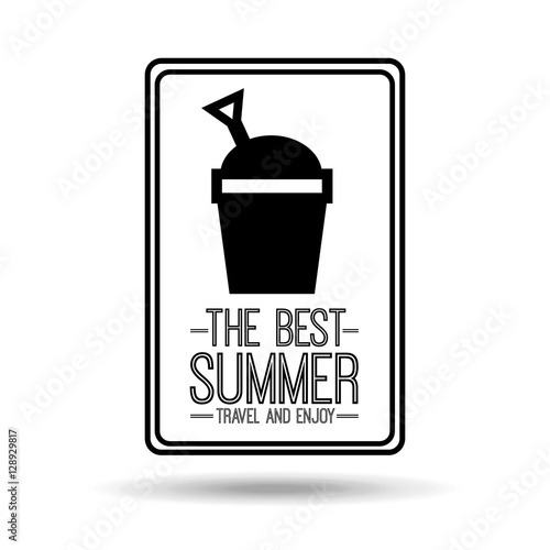 bucket beach card best summer travel and enjoy vector illustration eps 10