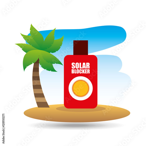 tropical vacation beach solar blocker icon vector illustration eps 10