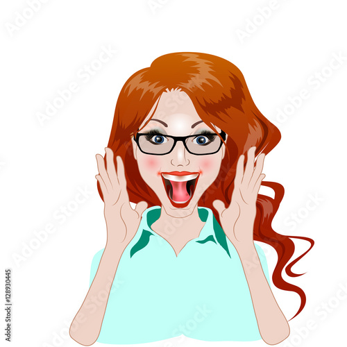 Surprised happy girl
