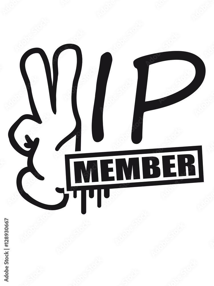 Member stamp hand victory peace sign finger comic cartoon vip person important particular party shirt design motiv cool celebrate chef Member stamp hand victory peace sign finger comic cartoon vip person important particular party shirt design motiv cool celebrate chef