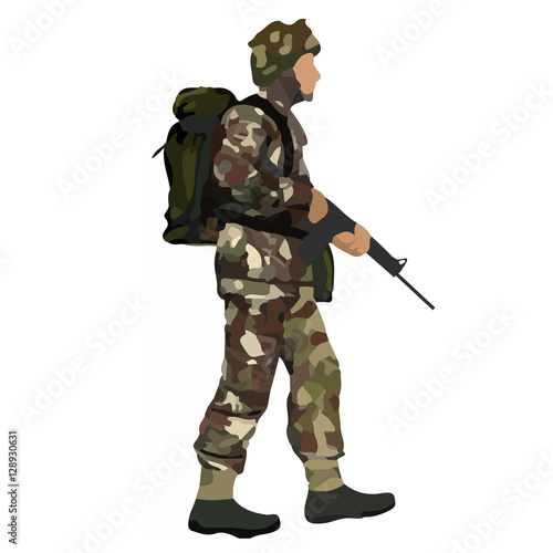 Abstract image of British soldier circa 1982 Falkland Islands War