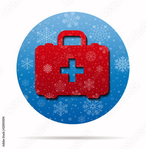 first aid christmas icon in circle
