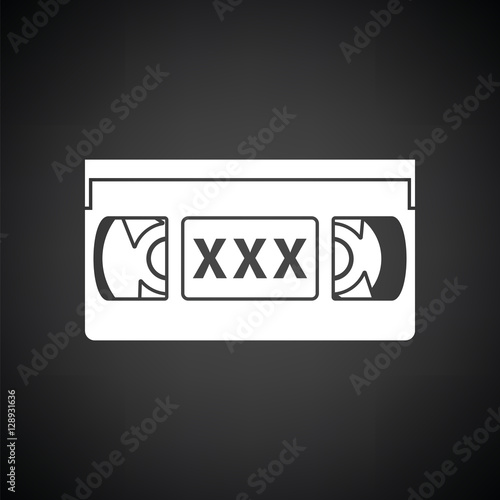 Video cassette with adult content icon