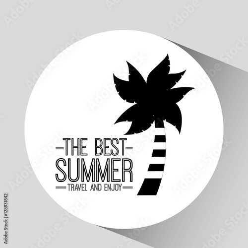palm tree card best summer travel and enjoy vector illustration eps 10