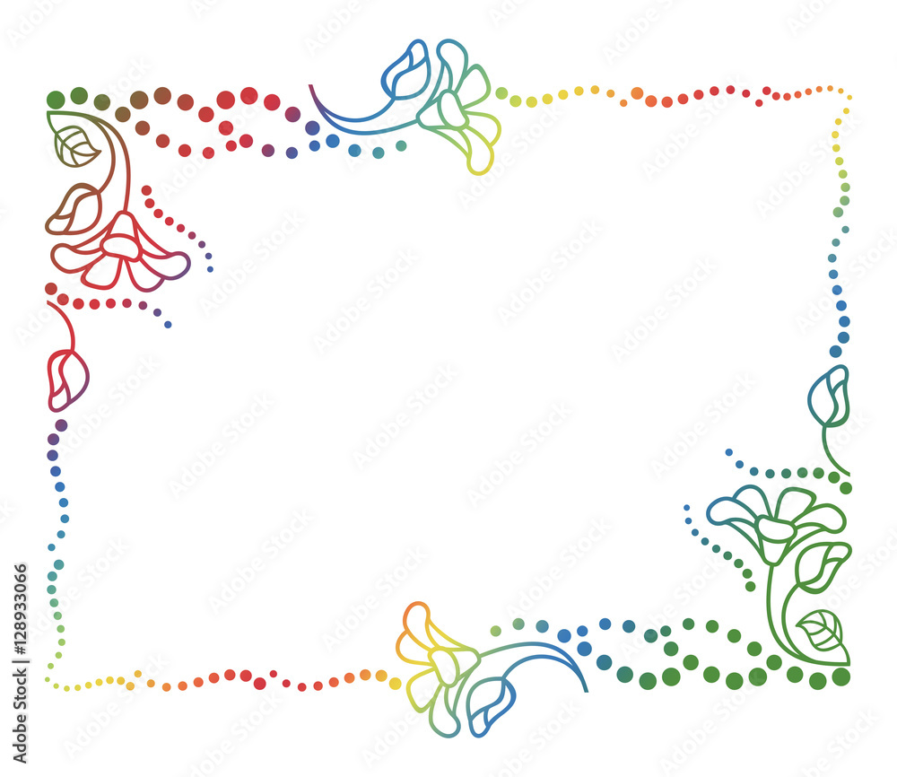 Beautiful floral frame with gradient fill. Beautiful floral frame with gradient fill.
